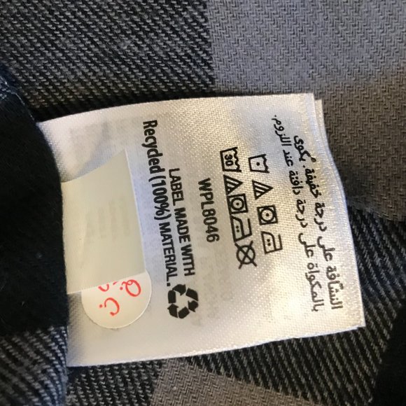 Club Room Grey and Black Plaid Men's Button Down Flannel Long Sleeve Shirt - Picture 8 of 9